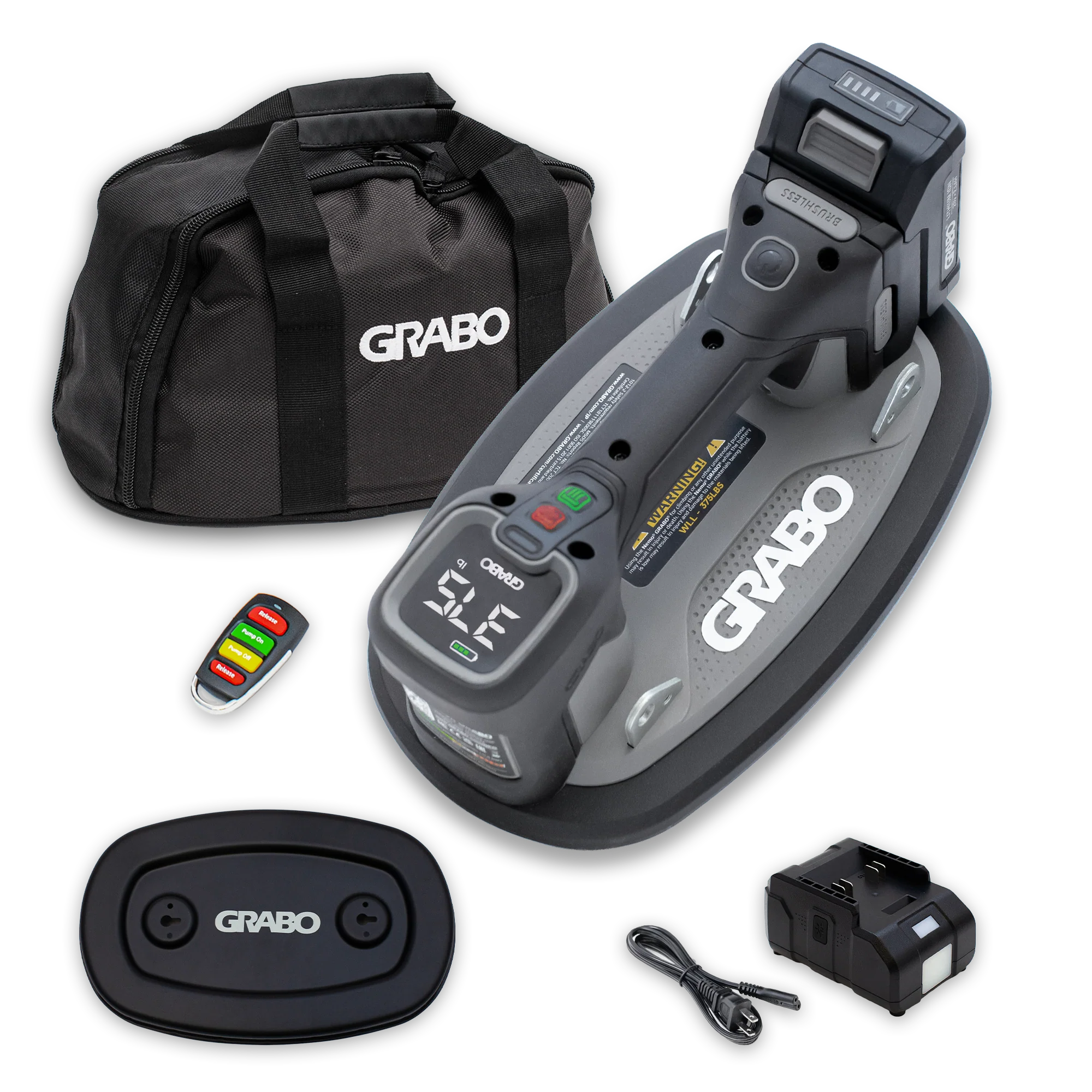 Main product image of GRABO Pro Brushless Cordless Vacuum Gripster, 375 lb, Wireless Remote